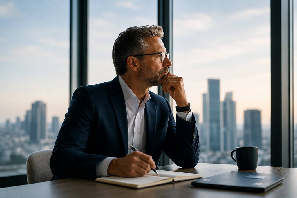 C-suite executive practicing leading from the inside out through quiet self-reflection